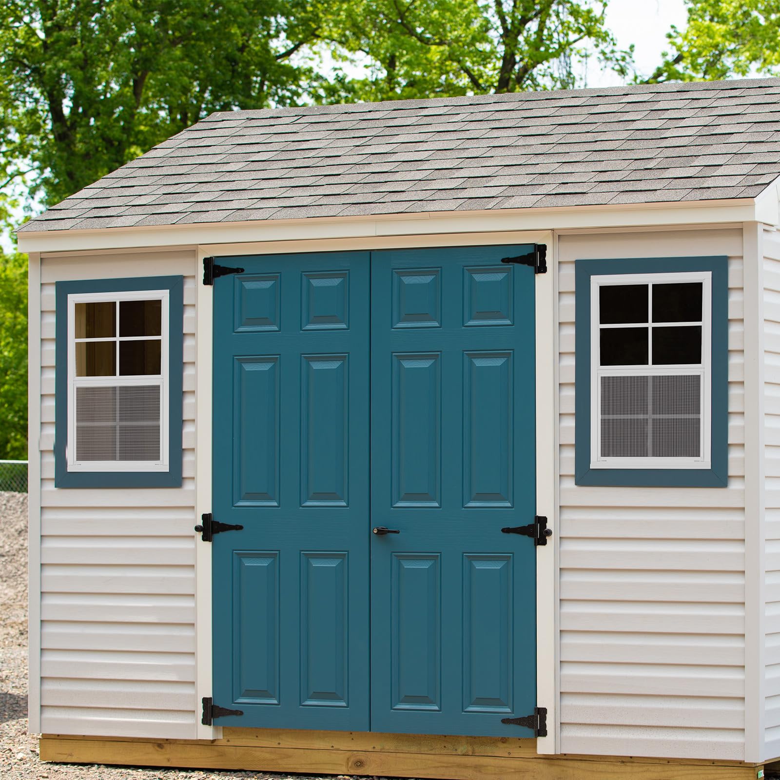 Tandefio 2-Pack 18x27 Inch White Flush Mount Shed Windows with Tempered Glass & Screen - Sliding Windows with Vertical Slider & Screws - Perfect for Chicken Coops, Loft Sheds, Barns & Outdoor Structures
