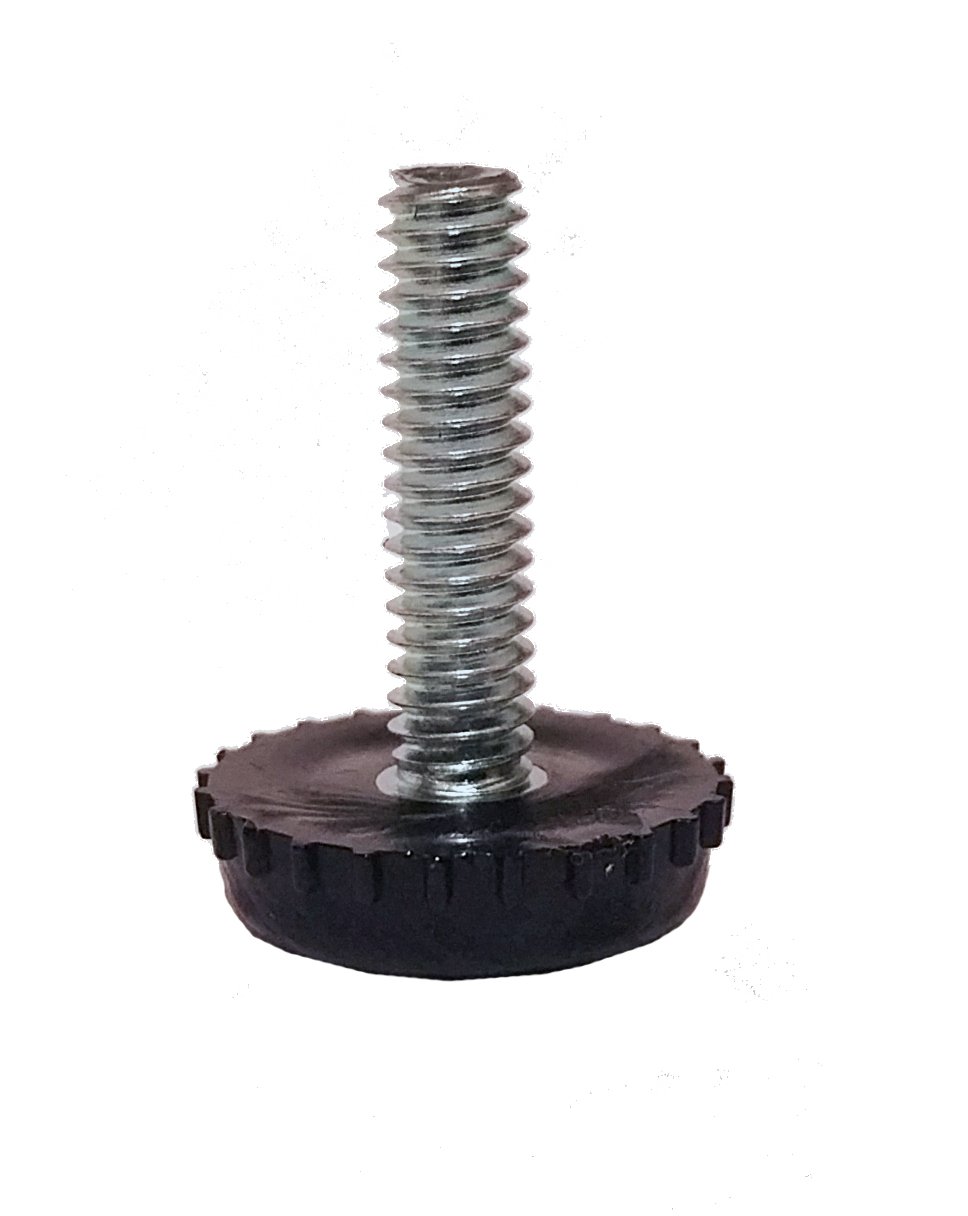 1/4-20 Adjustable Furniture Levelers - 100 Pack Black Glides for Sofa, Table & Cabinet Leveling - Heavy Duty & Non-Slip