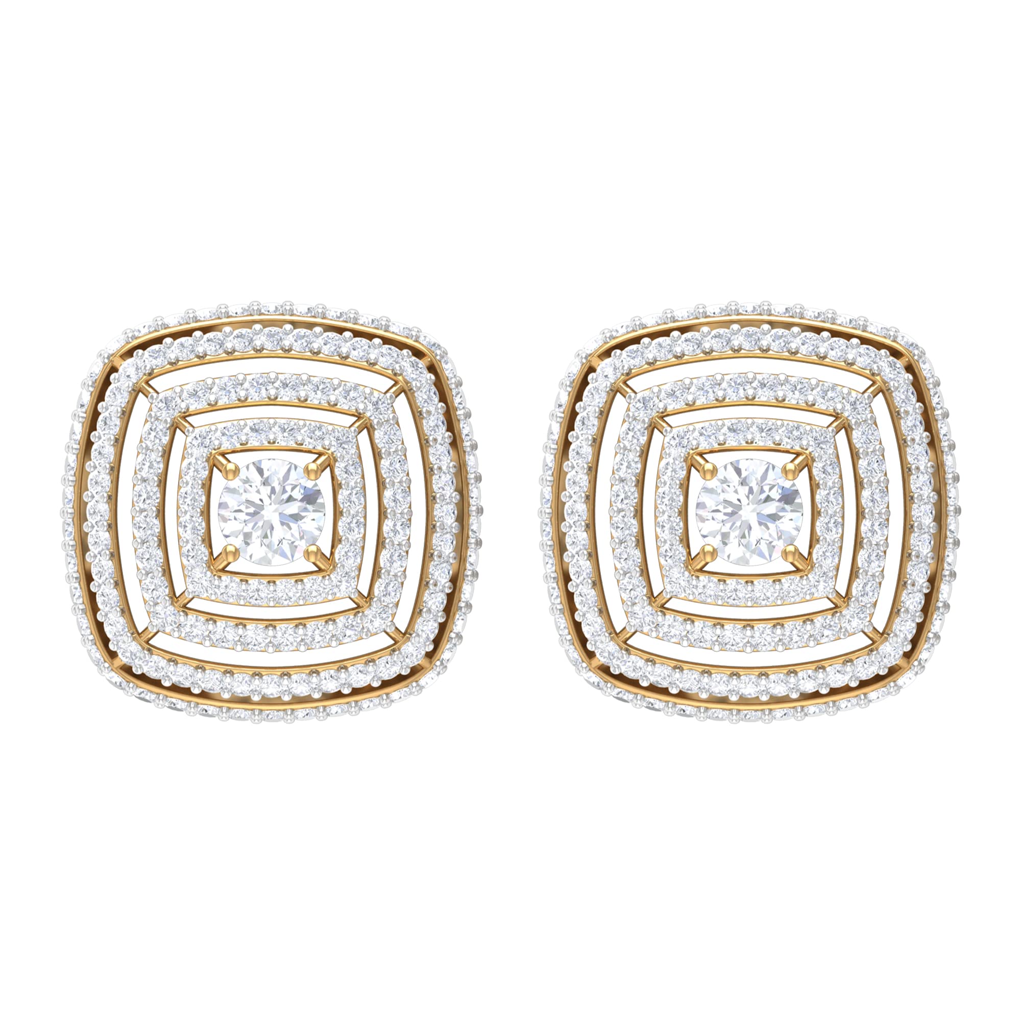 1.50 CT Certified Moissanite Stud Earrings for Women - 14K Solid Gold Bridal Jewelry | Rosec Jewels | Perfect for Weddings, Anniversaries & Special Occasions