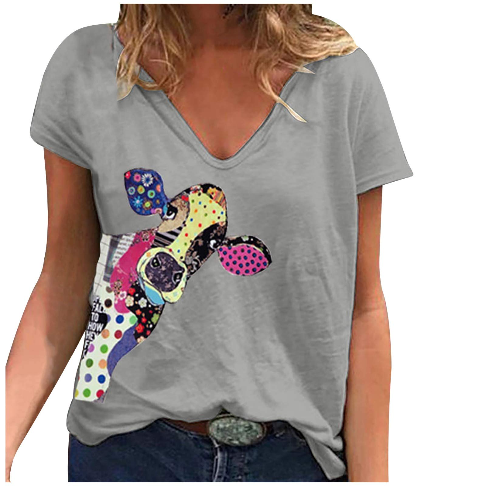 Women's Plus Size Casual Short Sleeve Round Neck T-Shirt - Flowy Tunic Top with Split Scoop Collar | Perfect for Everyday Wear, Summer Outfits & Layering