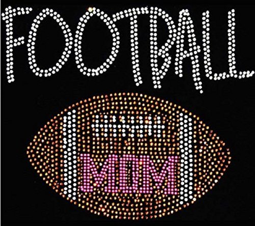 Football Mom Rhinestone Iron-On Transfer - Customizable DIY T-Shirt Decal for Sports Moms - Perfect for Game Day, Team Spirit & Supportive Parent Apparel