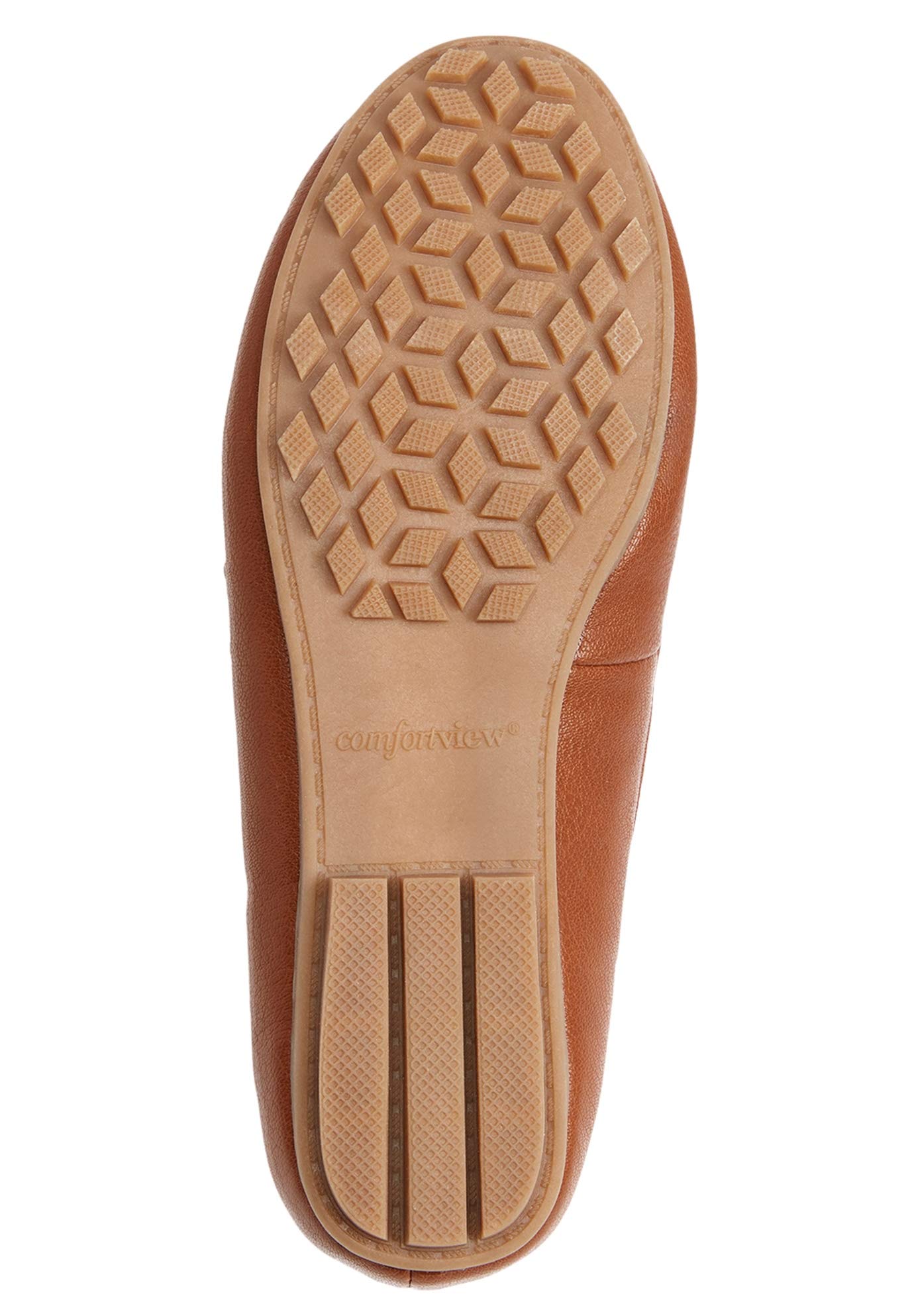 Comfortview Women's Wide Width The Ridley Flat - Comfortable Slip-On Shoes for Work, Travel & Everyday Wear