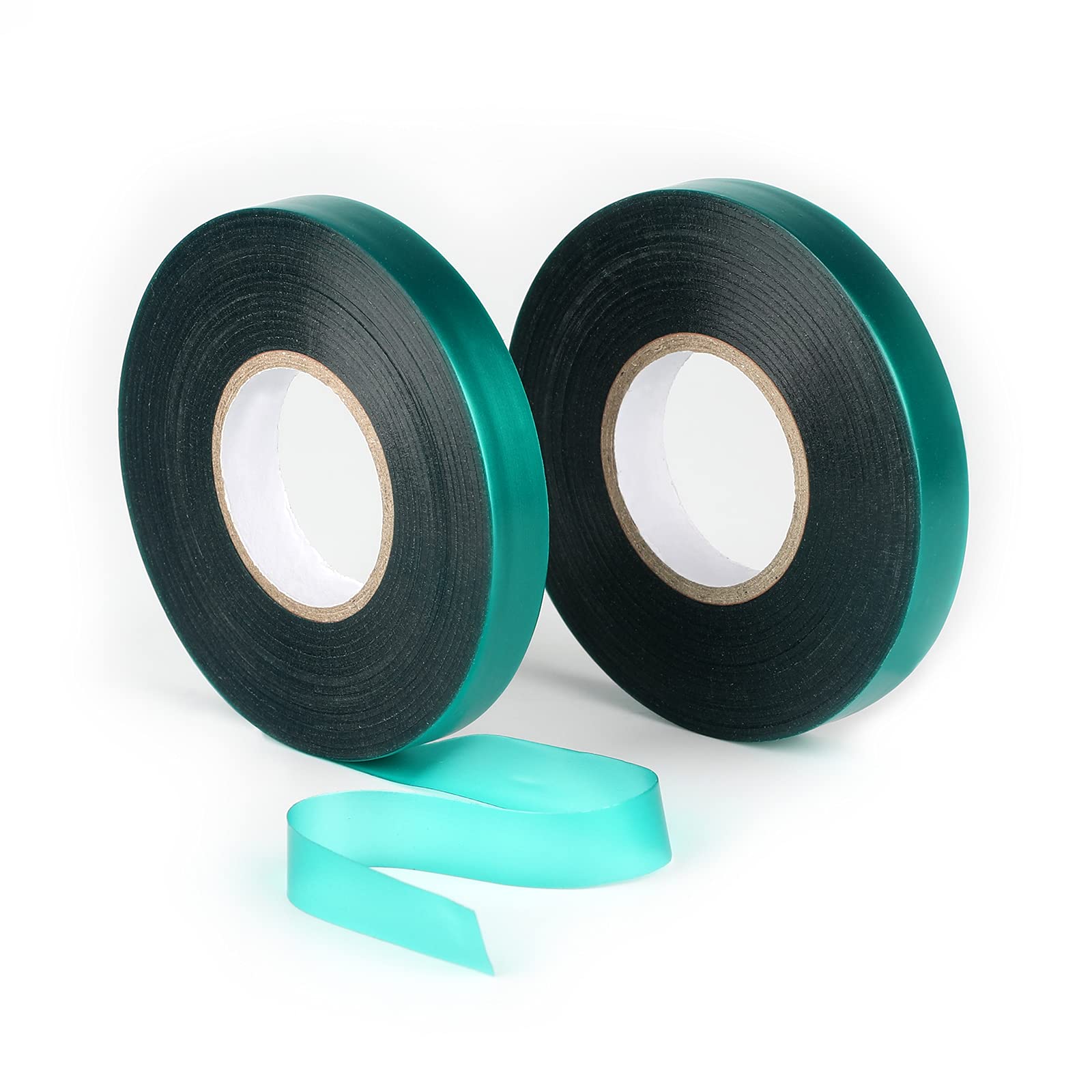 KINGLAKE GARDEN Stretch Tie Tape Roll - 2 Rolls 300 Feet 1/2 Inch Green Garden Tape for Plants | Plant Support Ribbons, Vine Ties, Flower Stakes | Perfect for Tomato Plants, Climbing Vines, Tree Branches & Garden Trellises