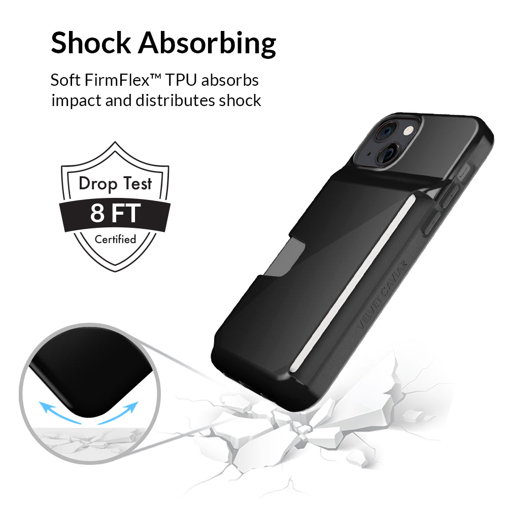 Premium Black Leather iPhone Wallet Case - Slim RFID Blocking Phone Cover with Card Holder - Perfect for Travel, Shopping & Everyday Use