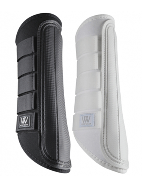 Woof Wear Single Lock Brushing Boots for Horses - White | Durable Stable Boots for Grooming & Training | Perfect for Show Prep & Daily Care