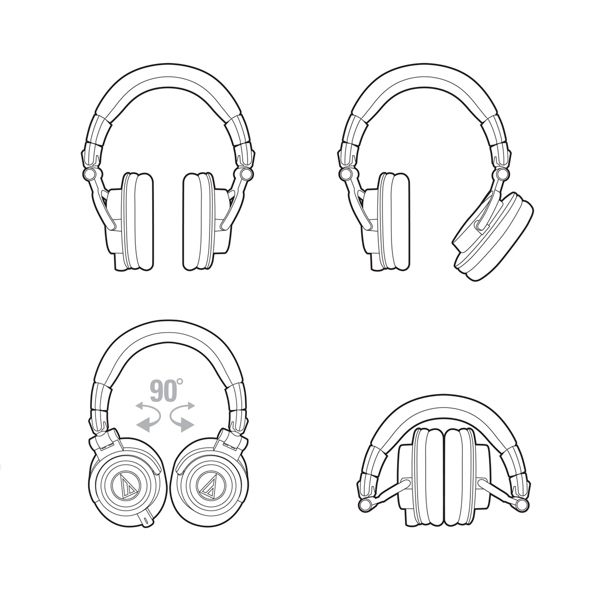 Audio Technica ATH-M50x Professional Studio Monitor Headphones - Open Box - Perfect for Music Production, DJing & Audio Mixing