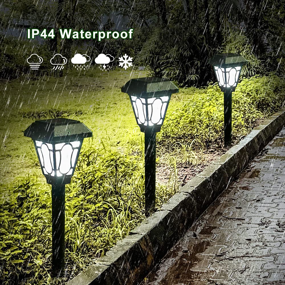 LAMTREE 12 Pack Solar Powered Outdoor Lights Waterproof - 3 Lumens Cool White LED with Cute Patterns for Pathway, Garden, Patio, Yard, Driveway, Walkway & Lawn - Perfect for Landscape Lighting, Backyard Decor & Nighttime Safety