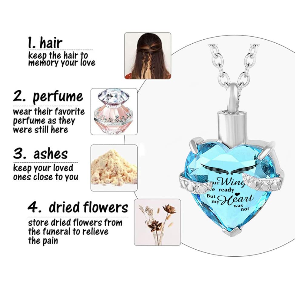Stainless Steel Memorial Pendant for Ashes - Cremation Urn Necklace Keepsake Gift for Women & Men - Always on My Mind Heart Pendant Set of 3 - Perfect for Remembrance Jewelry, Funeral Memorials & Sympathy Gifts