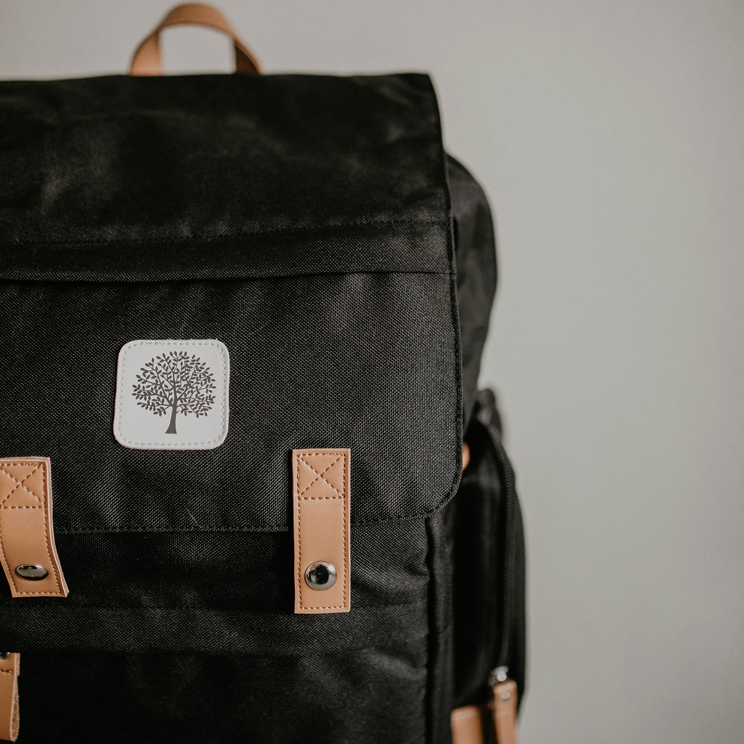 Parker Baby Co. Large Diaper Backpack with Insulated Pockets, Stroller Straps & Changing Pad - Waterproof Baby Bag for Travel, Daycare & Outings - Black Birch Design