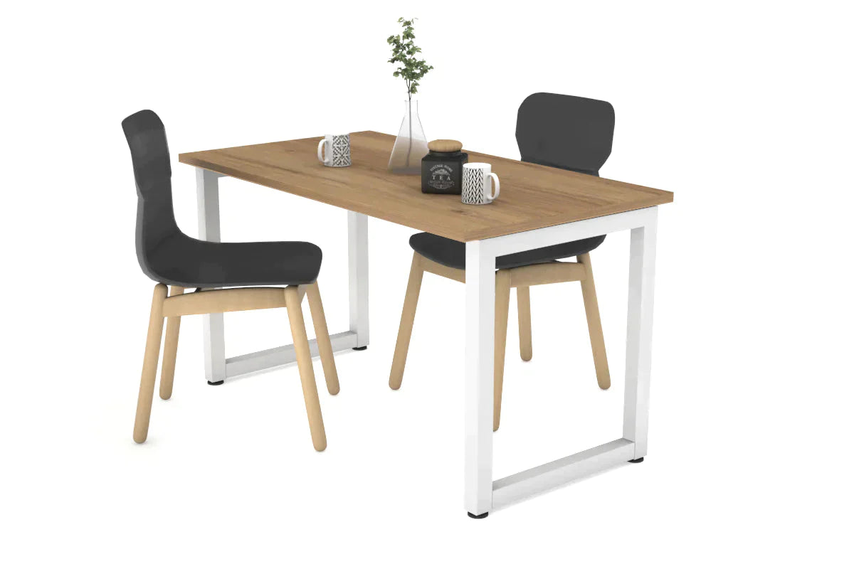 Quadro Loop Legs Table - 1000L x 600W Modern Dining Table with Metal Frame - Perfect for Dining Room, Kitchen, or Office Workspace
