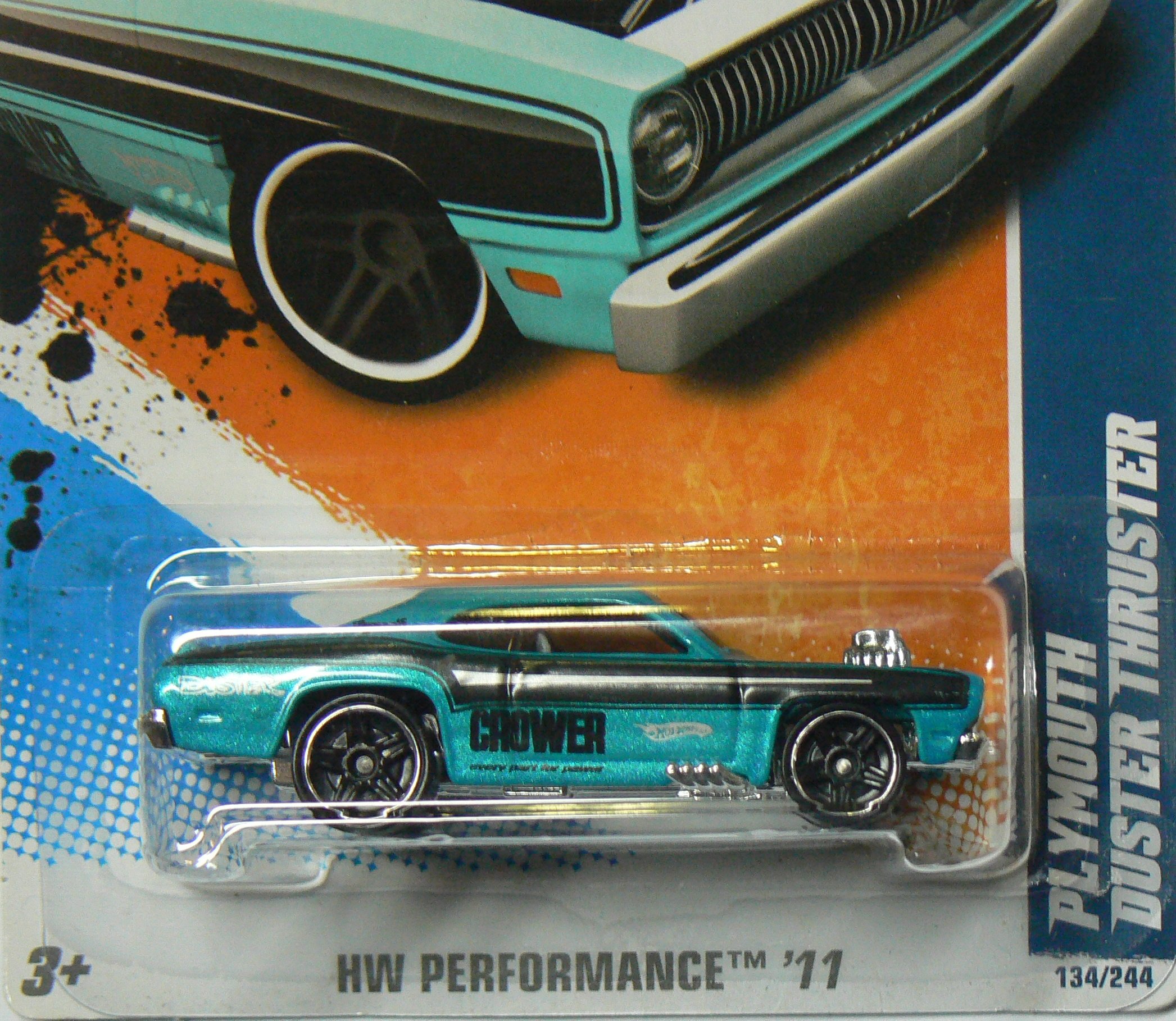 Hot Wheels 2011 Aqua Plymouth Duster Thruster Die-Cast Car 1:64 Scale - Collectible Toy Car for Kids & Adults - Perfect for Racing, Display & Gift Giving