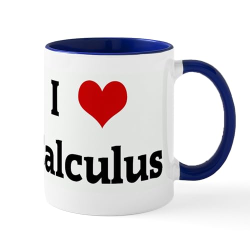 White/Navy Inside - I Love Calculus Mug