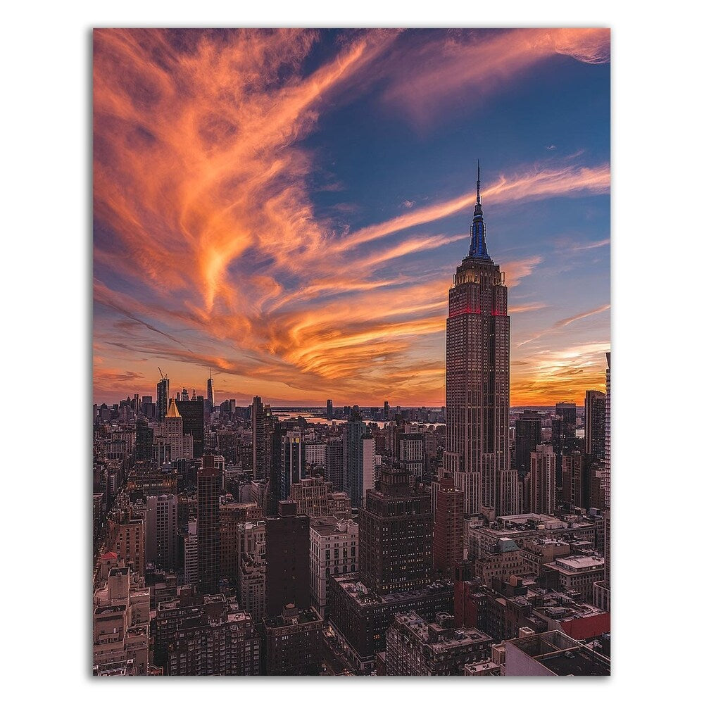 9/11 New York Sunset Canvas Print by Bruce Getty - Ready to Hang Wall Art for Living Room, Office & Home Decor