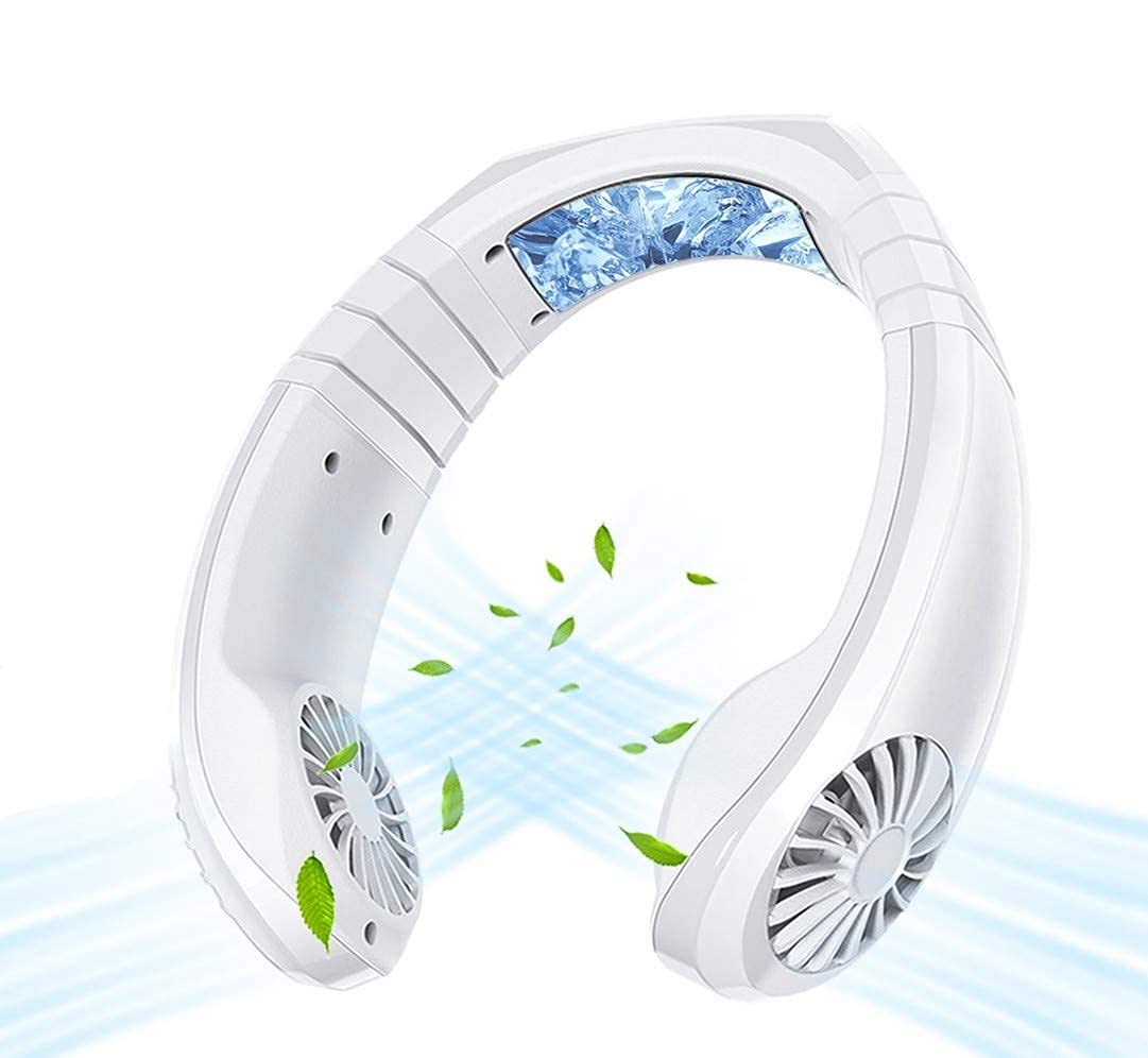 Portable Neck Fan - Hands-Free Bladeless Personal Fan with 3-Speed Adjustable Cooling, USB Rechargeable & Ultra Quiet - Perfect for Office, Outdoor, Sports, Gym, Travel, Kitchen & Home Use - Ideal for Men & Women
