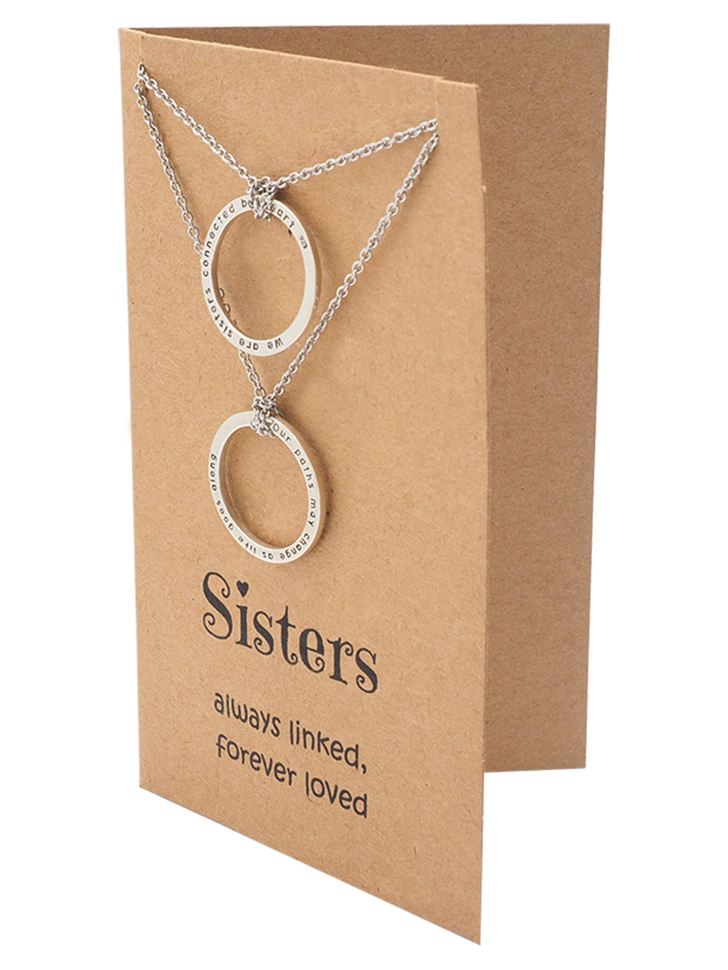 Sister Necklace Set of 2 - Meaningful Best Friend Gifts for Sisters, BFFs & Sister-in-Law - Handmade Birthday Jewelry for Women - Perfect for Anniversaries, Christmas & Special Occasions