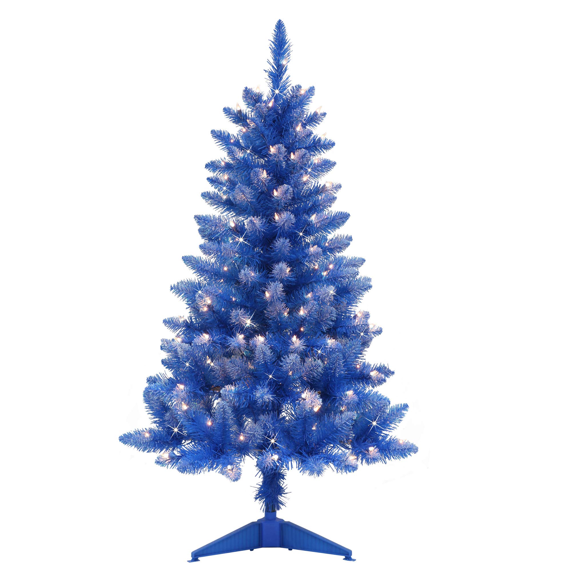 4ft Pre-Lit Blue Artificial Christmas Tree with 200 Clear LED Lights - Perfect for Holiday Home Decor, Office Party & Festive Indoor Decoration