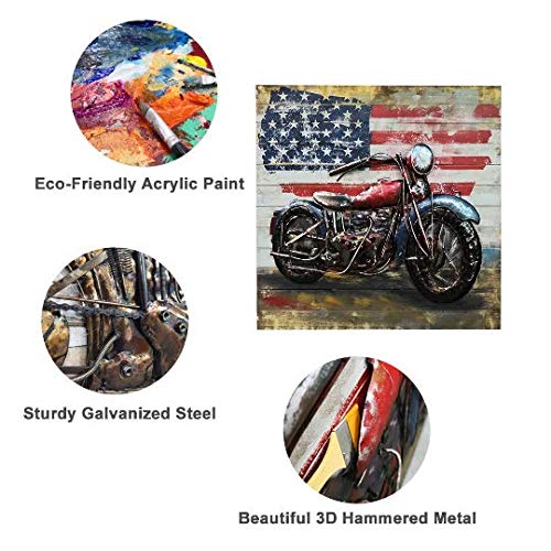 3D Metal Wall Art - Handcrafted Hammered Galvanized Steel Wall Decor with Unique Hand-Painted Designs | Ready to Hang for Living Room, Bedroom, or Office