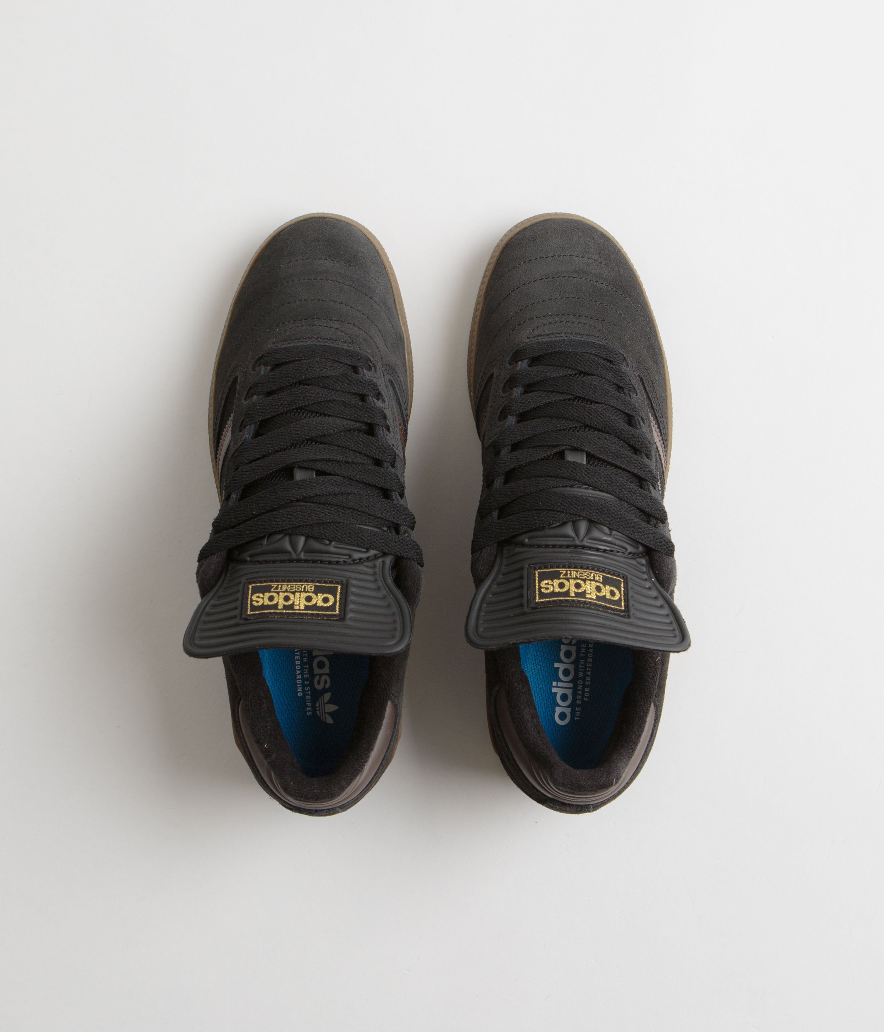 Adidas Busenitz Skate Shoes for Men - Core Black / Brown / Gold Metallic - Comfortable & Durable Sneakers for Skateboarding & Casual Wear