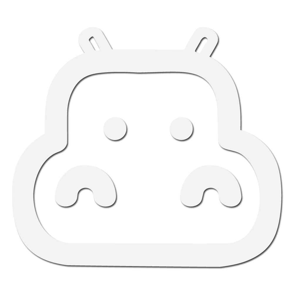 Hippo Decal Sticker - White 5