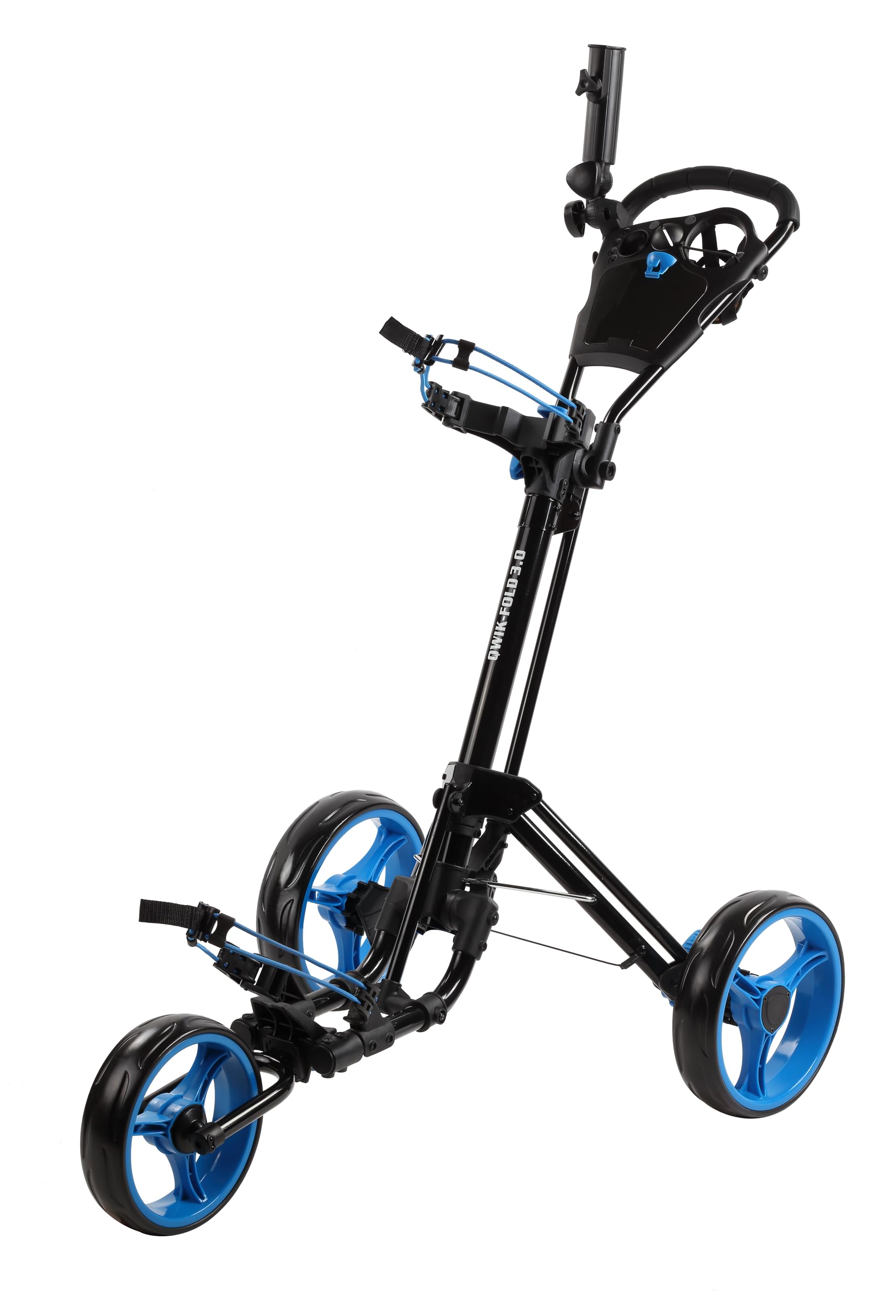 Premium 3-Wheel Golf Push Cart with Foot Brake - 1-Second Quick Fold, Adjustable Handle & Umbrella Holder | Lightweight Aircraft Aluminum Frame | Beverage Holder & Storage | Perfect for Golf Courses & Outdoor Sports