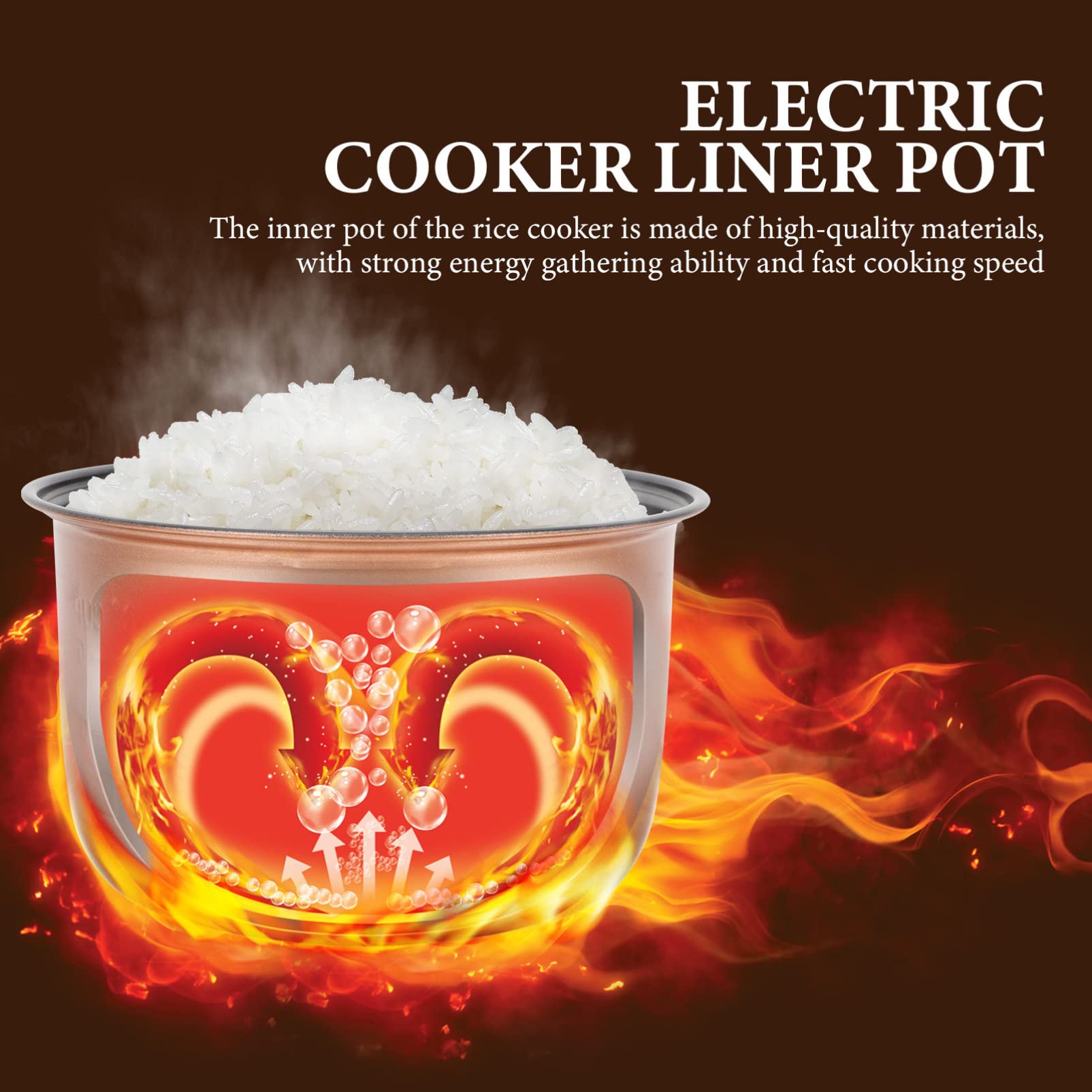BestonZON 2L Universal Rice Cooker Inner Pot Replacement - Non-Stick Cooking Pot Liner for Electric Rice Cookers - Perfect for Sticky Rice, White Rice & Meal Prep (Home & Office Use)