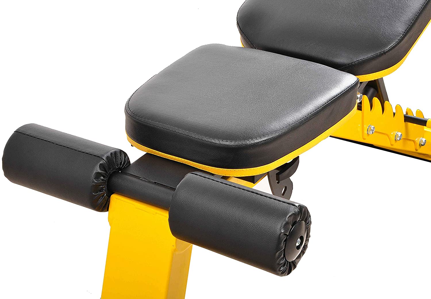 HulkFit Adjustable Utility Weight Bench for Home Gym - Multiple Colors (Black/Red/Blue) - Perfect for Strength Training, Dumbbell Workouts & Full-Body Exercises