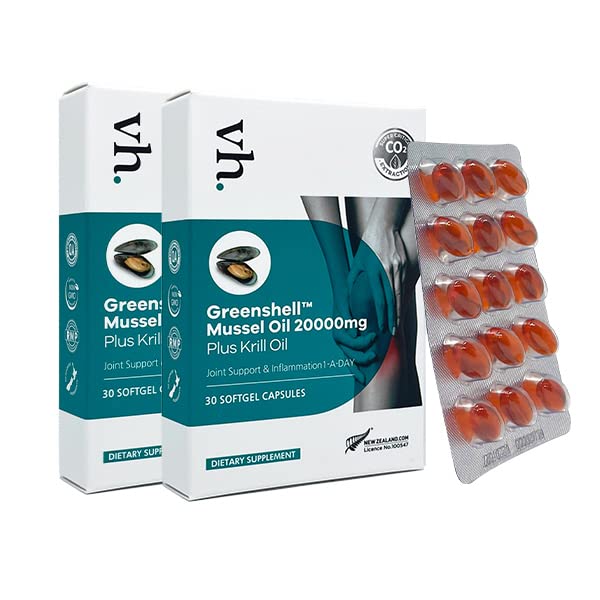Premium Green Lipped Mussel Oil Supplement - Extra Strength Omega 3 for Joint Pain Relief & Mobility Support | Rich in Chondroitin Sulfate & Natural Anti-Inflammatory | 60 Softgels (2-Pack, 2 Month Supply) | Ideal for Active Lifestyles, Arthritis & Joint Care