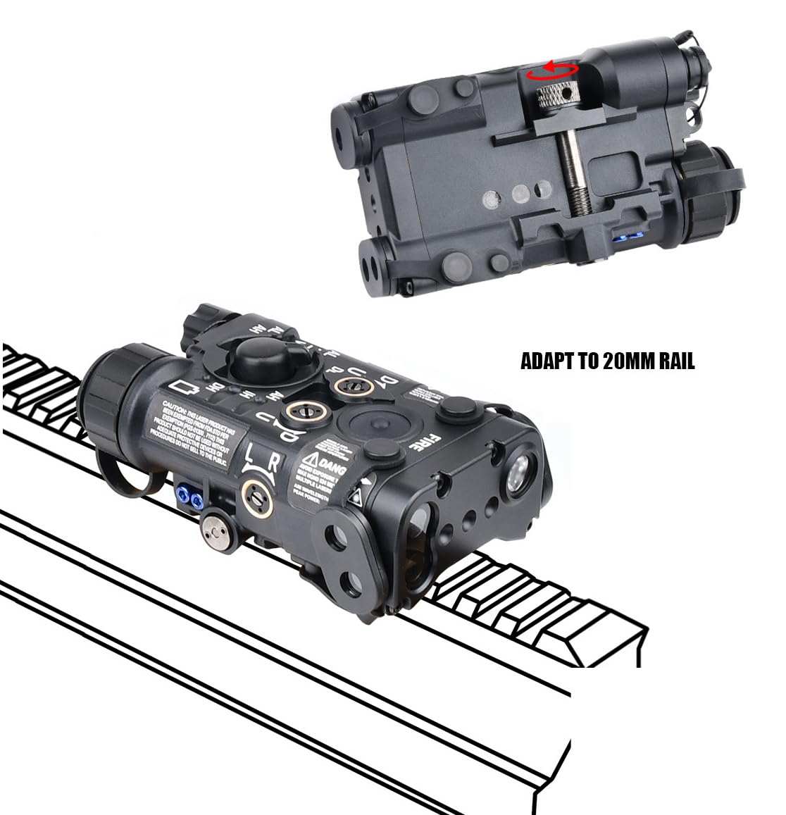Metal L3-NL Box Laser Sight with IR & Green Laser | 150 Lumens White Light LED Flashlight | Strobe/Momentary/Constant Modes | Pressure Switch | Fits 20mm Rail (Green Laser Black) - Perfect for Tactical Shooting, Hunting, and Night Vision Operations