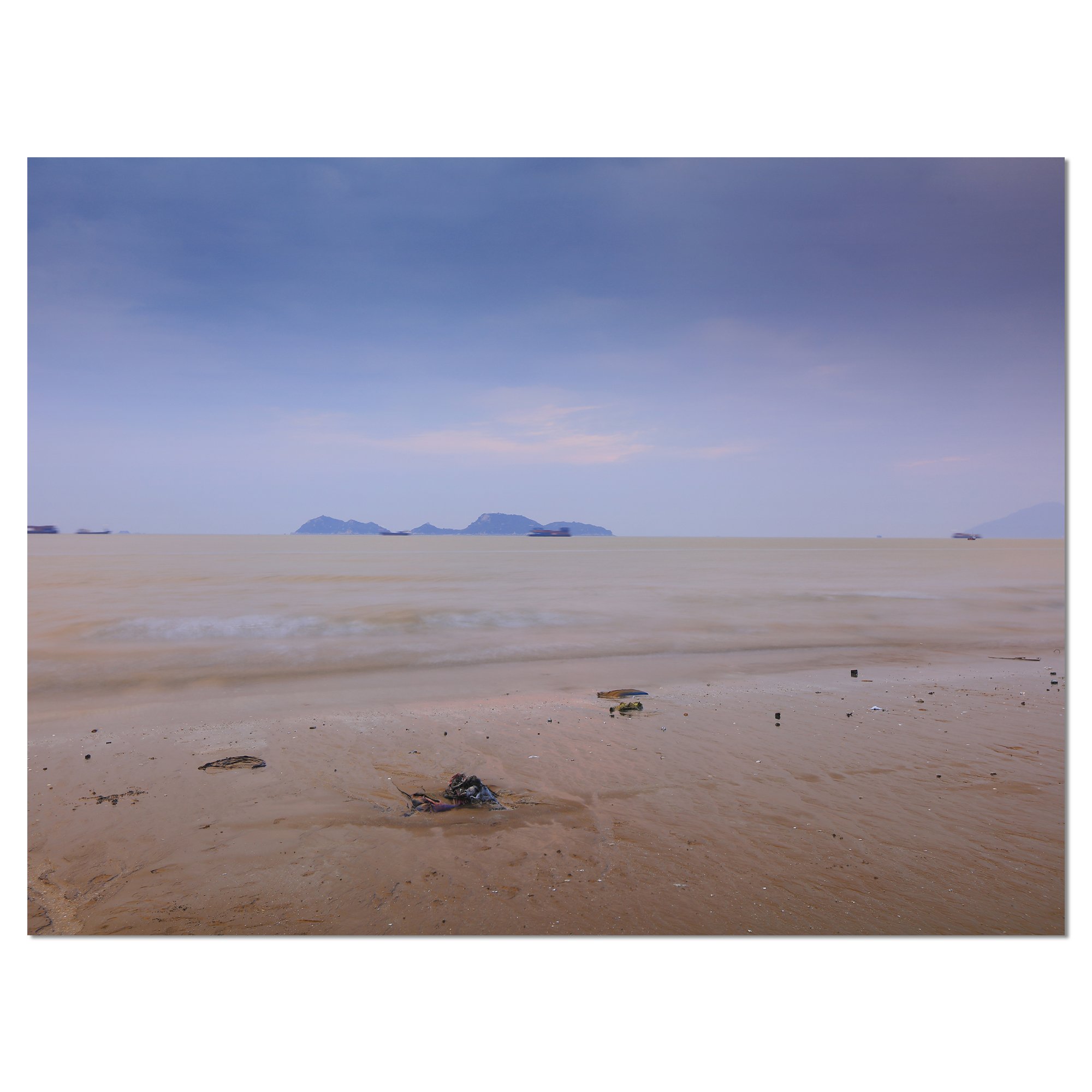 Soft Blue Sunset at Lung Kwu Tan Beach - Stunning Landscape Canvas Wall Art for Living Room, Bedroom & Office Decor