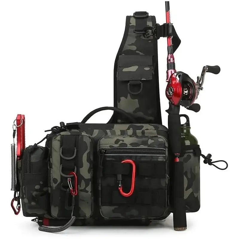 Waterproof Tactical Fishing Backpack with Rod Holder - Durable Outdoor Gear for Fly Fishing, Kayaking & Hiking Adventures