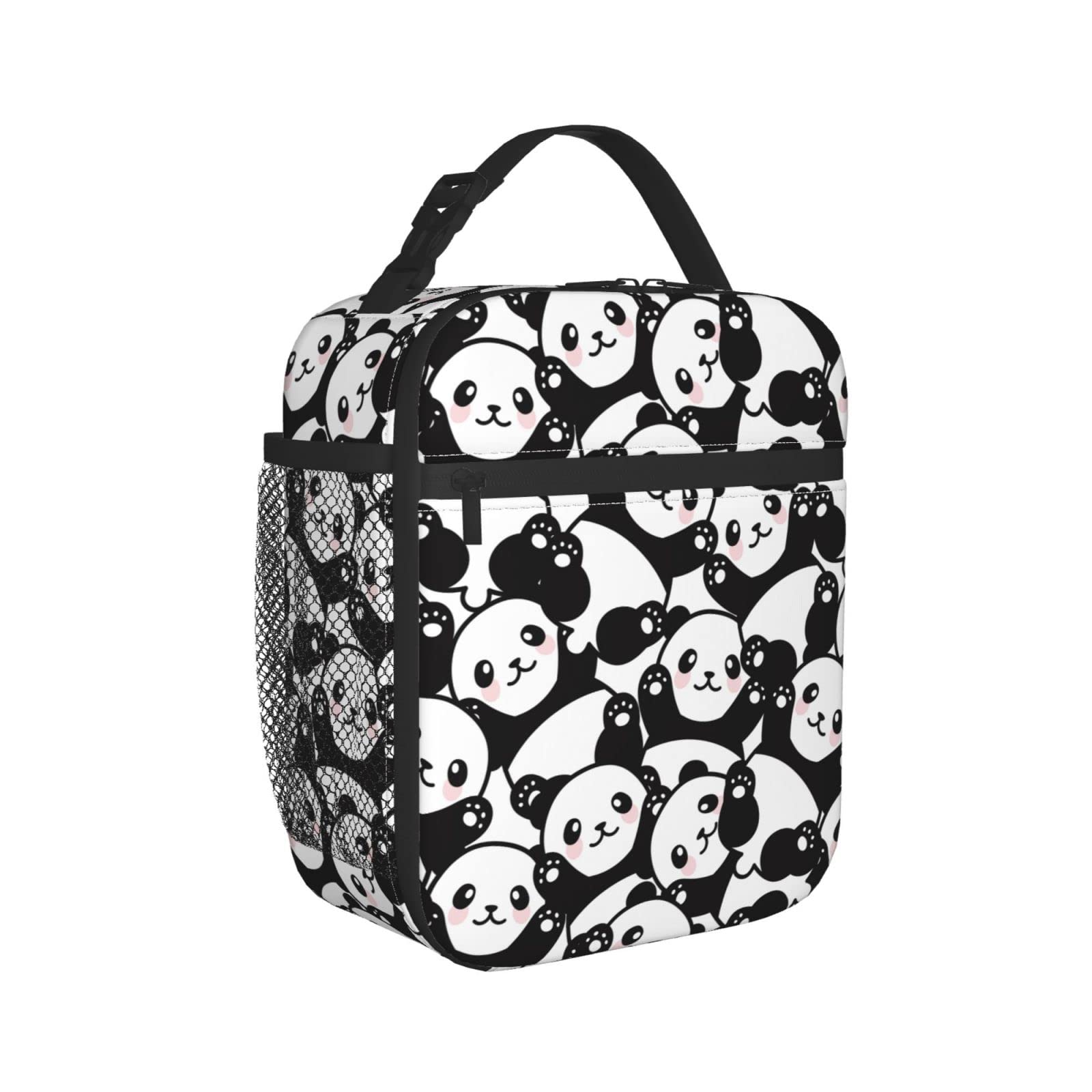 Eco-Friendly Reusable Panda Lunch Bag for Women & Men - Insulated Leakproof Lunch Tote for Office, School & Picnic - Cute Cartoon Panda Design Lunch Box for Adults, Teens & Kids - Perfect for Work, School, Travel & Outdoor Activities