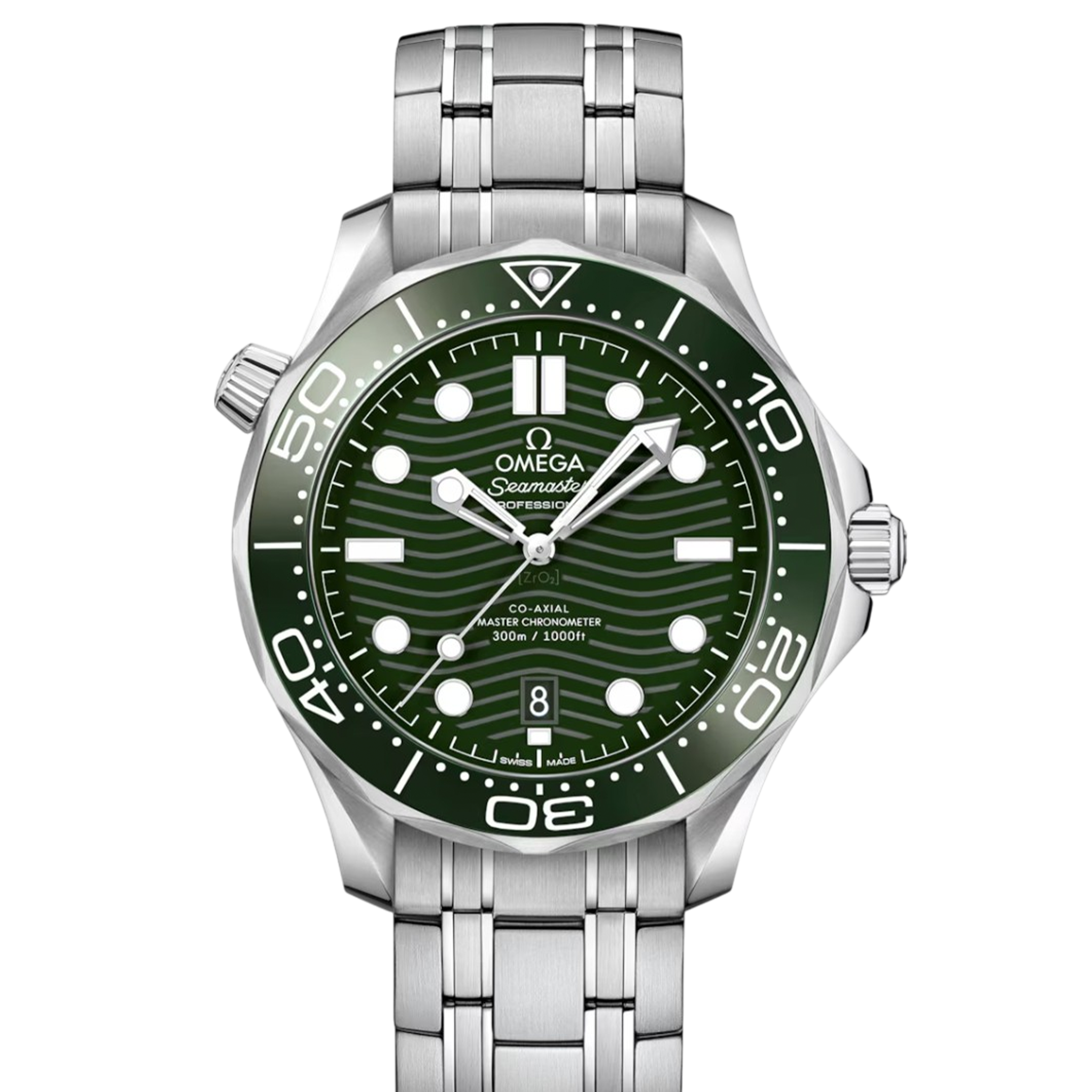 Omega Seamaster Diver 300M Professional Co-Axial Master Chronometer Men's Watch 42mm - Green Ceramic Bezel & Dial (Model 210.30.42.20.10.001) | Luxury Dive Watch for Swimming, Snorkeling & Everyday Wear