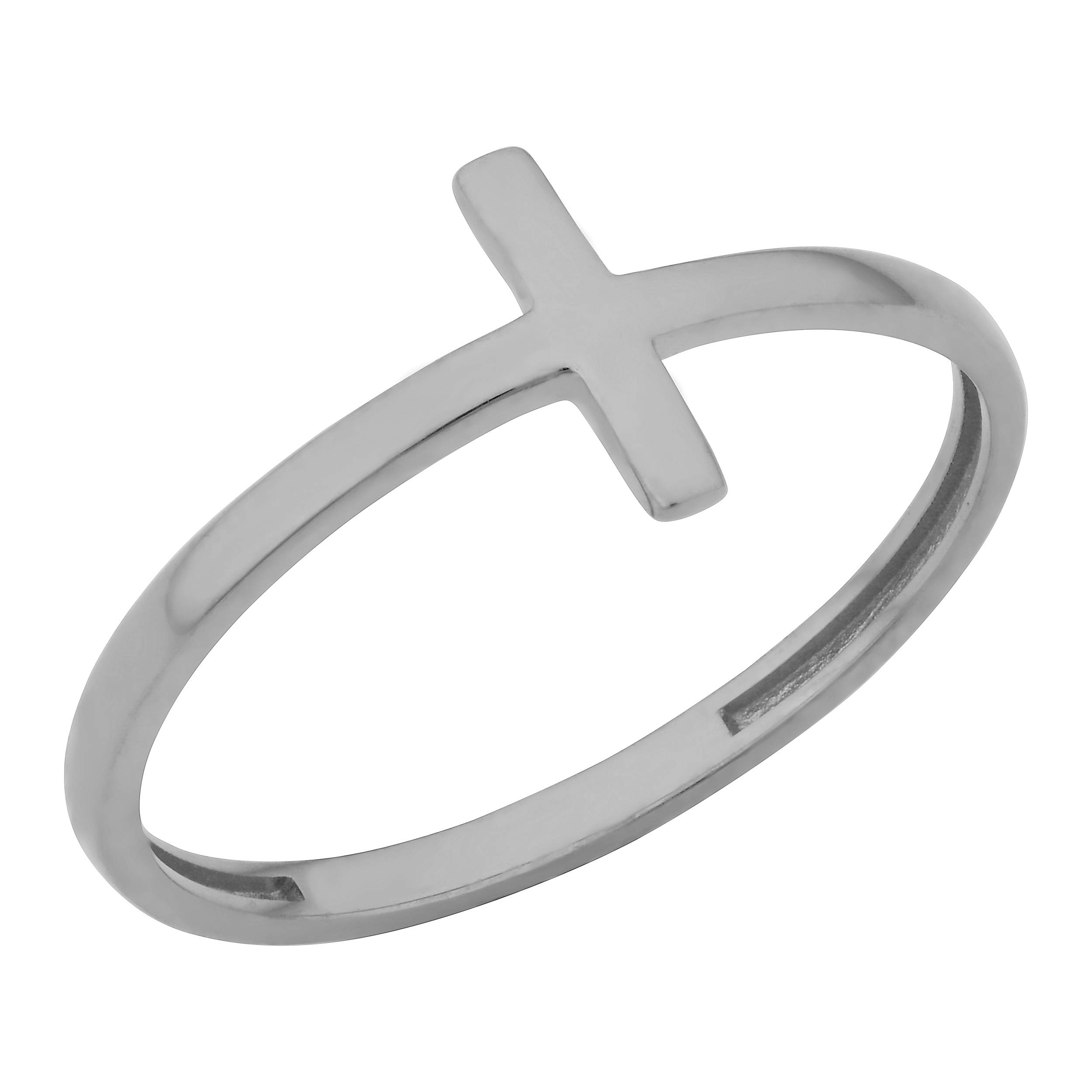 10K Yellow, White or Rose Gold Cross Ring for Women & Men - Elegant Religious Jewelry Gift for Baptism, Confirmation, Wedding & Everyday Wear - Kooljewelry