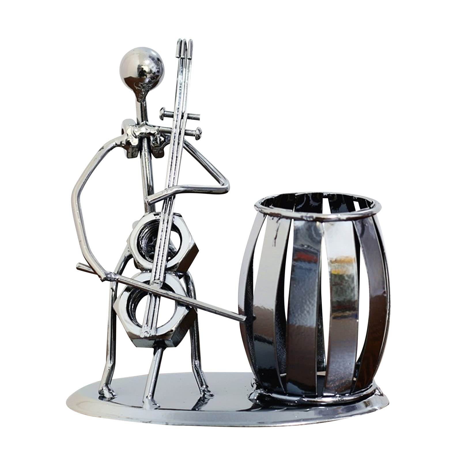 Stylish Metal Guitar-Shaped Pen Holder - Decorative Desk Organizer for Pencils, Pens & Office Supplies - Perfect for Kids, Students & Adults - Great for Home, Office & School Desks