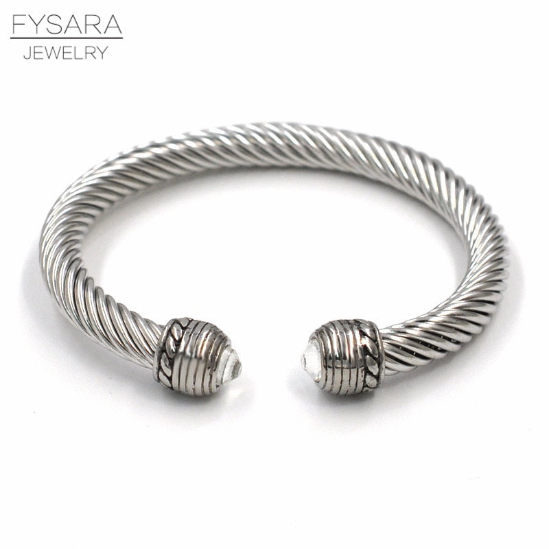 Twisted Cable Wire Bangle Cuff Bracelets for Women - Fashion Jewelry for Casual & Formal Wear - Perfect for Office, Party & Everyday Accessories