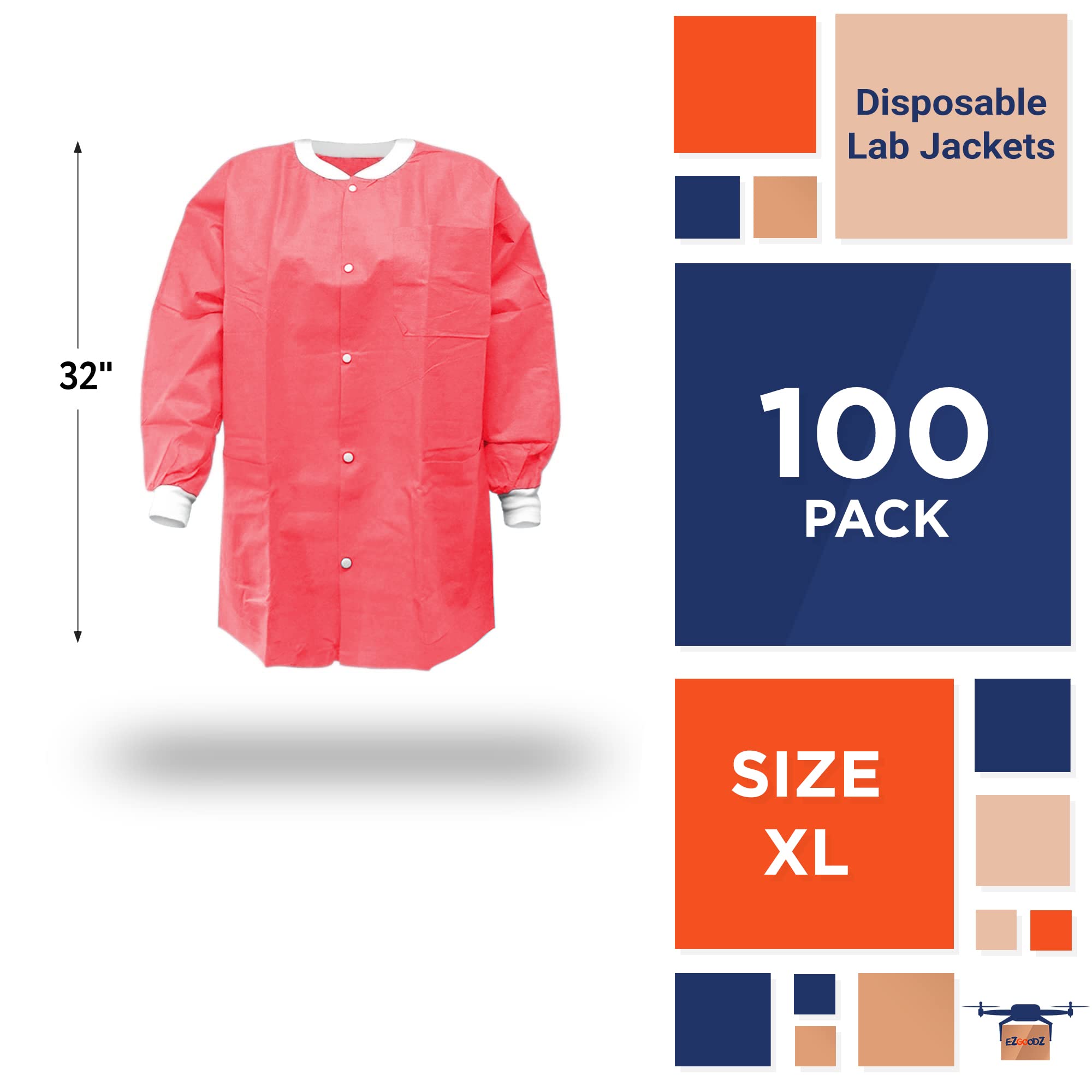 EZGOODZ Disposable Lab Coat - 32