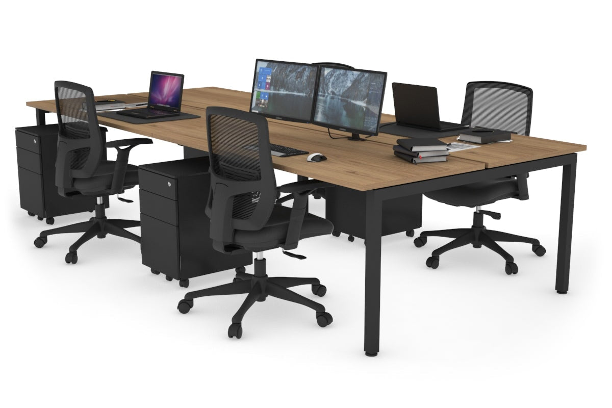 Quadro Square Legs 4-Person Office Workstation Desk - 1800mm x 700mm (71