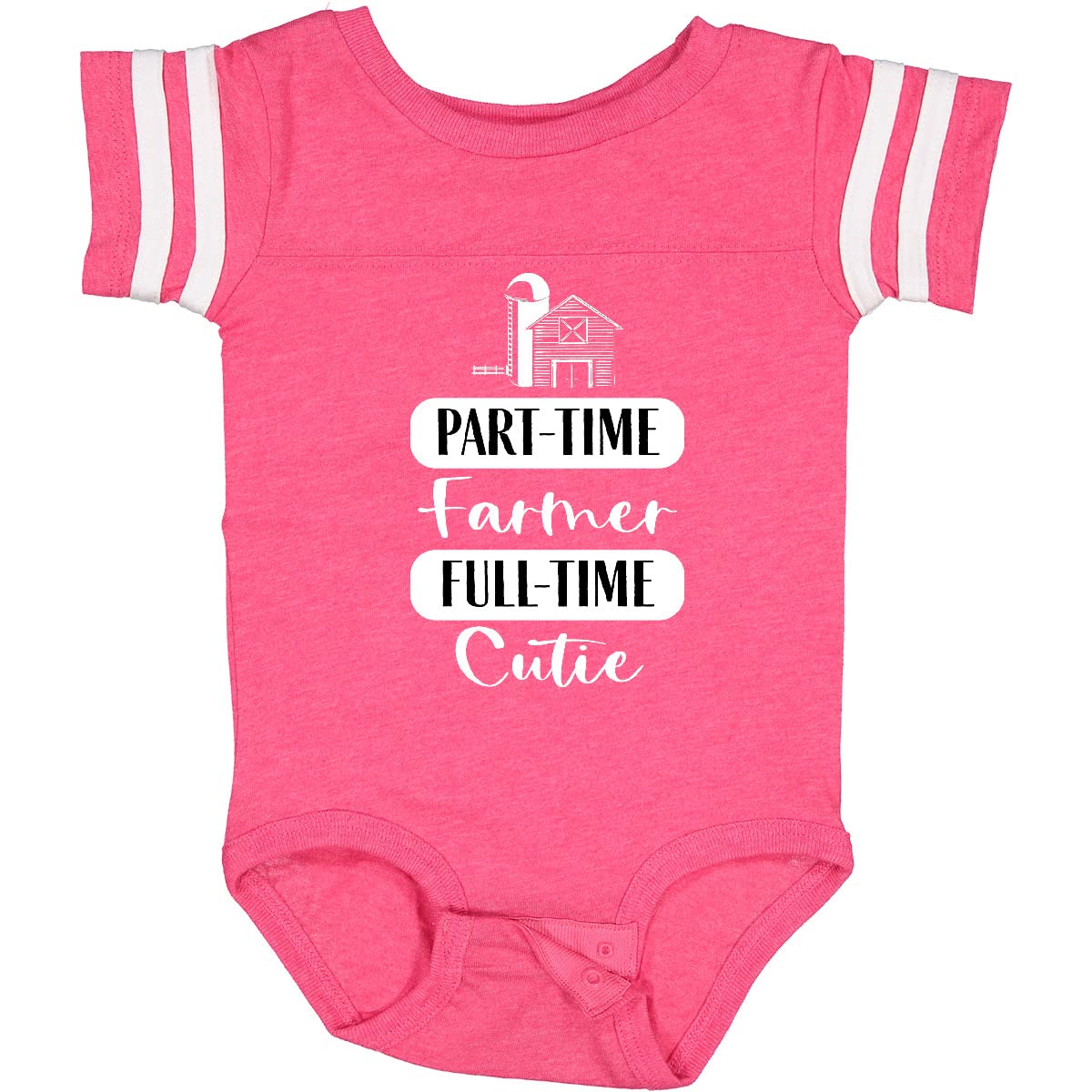 Inktastic Baby Part Time Farmer Full Time Cutie Baby Bodysuit - Soft Cotton Infant Onesie for Boys & Girls - Perfect for Farm Visits, Playdates & Cute Photo Ops