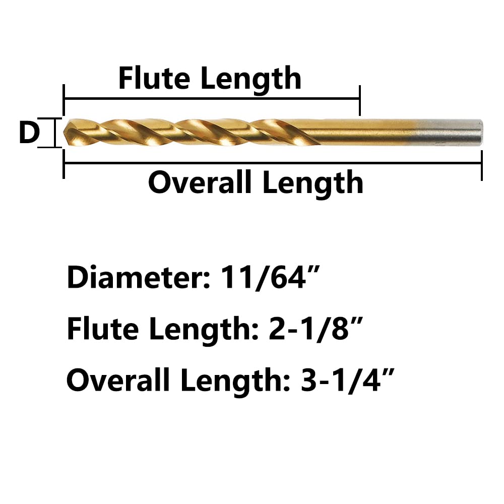 20-Piece Titanium Drill Bit Set - 11/64