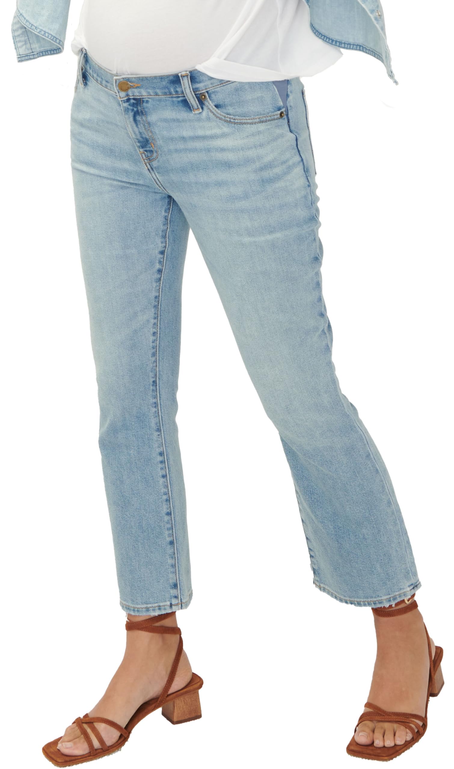 HATCH Collection Maternity The Crop Jeans - Under Belly Fit Cotton Denim for Pregnant Women - Plus Size & Extended Sizing - Perfect for Casual Wear, Work & Pregnancy Comfort