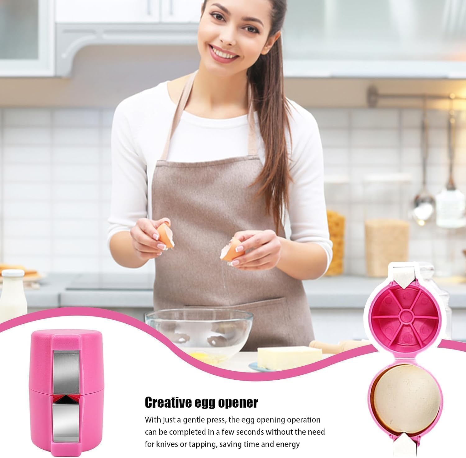 3Pcs Stainless Steel Egg Shell Opener - Creative Egg Cracker Tool for Raw Eggs, Eggshell Cutter & Breaker - Perfect Kitchen Gadget for Baking, Cooking & Breakfast Prep