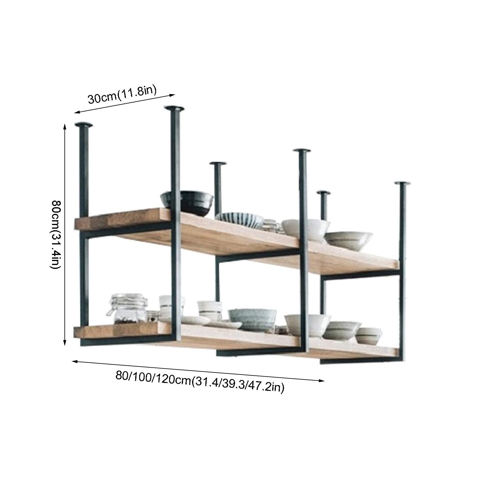 Solid Wood & Wrought Iron Ceiling Hanging Wine Rack - European Style Multifunctional Display Shelf for Kitchen, Bar, Living Room - Perfect for Wine Storage & Home Decor