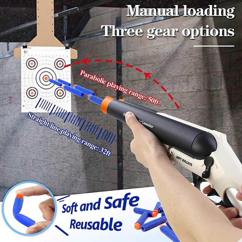 HDS68 Sawed Off Double Barrel Dart Blaster Toy Gun - Foam Dart Blaster for Nerf Battles - Outdoor & Indoor Play - US Stock Fast Shipping