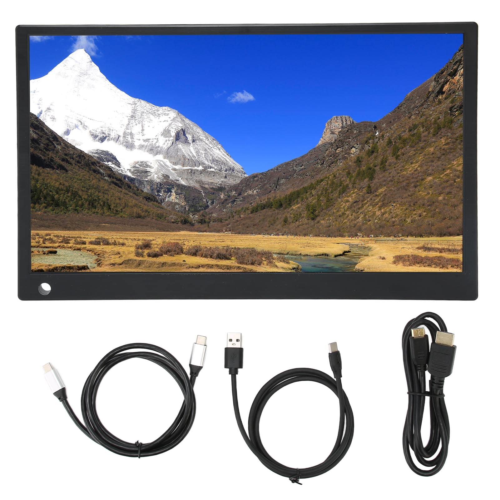 Denash 15.6 Inch Portable Monitor - 1080P FHD HDR IPS Screen with Built-in Speakers, USB-C HDMI Ports for Laptop PC Mac PS4 Xbox Nintendo Switch | Perfect for Gaming, Office Work & Travel Entertainment