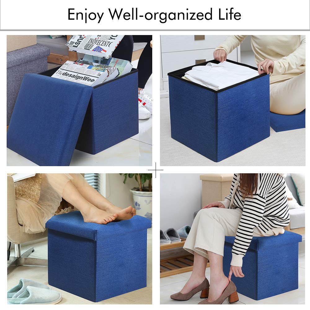 Multi-Purpose Folding Storage Ottoman Cube - 11.8
