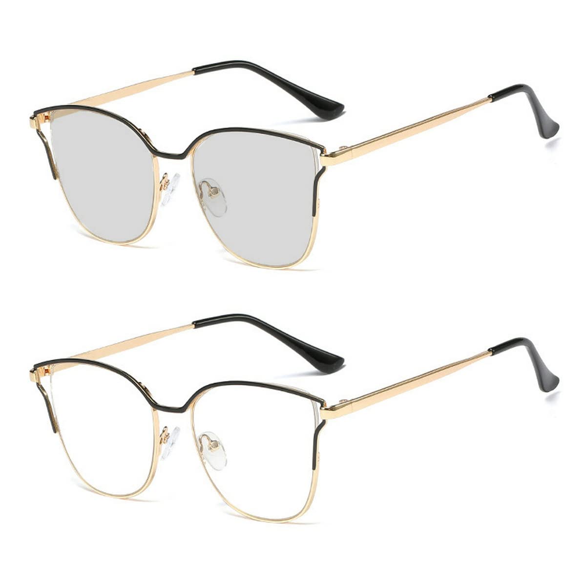 Vintage Photochromic Reading Glasses for Women - Cat Eye Frames for Indoor/Outdoor Use
