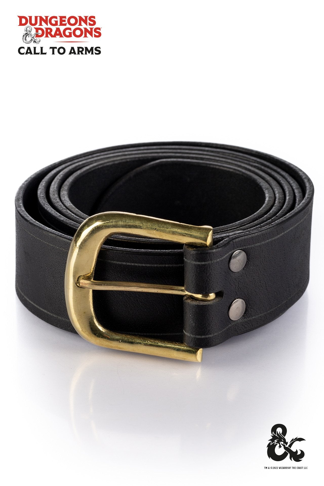 Dungeons & Dragons Genuine Leather Belt for Men - Black Fantasy RPG Accessory for Cosplay & LARP Costumes