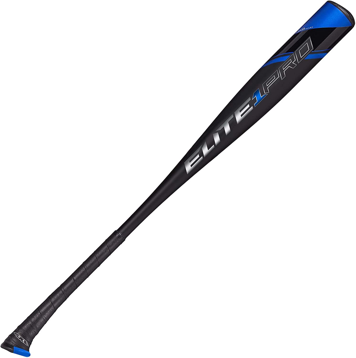 2022 New Axe Elite 1 Pro BBCOR Baseball Bat - 1-Piece MX8 Alloy, Black/Blue - Perfect for High School & College Players, Tournament Games & Training Practice