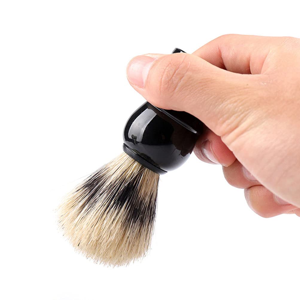 EXCEART Men's Shaving Brush Set - 4Pcs Ultra-Soft Silvertip Badger Bristle Shaving Brushes with Plastic Handle, Fine Bristle Hairbrush & Comb for Men, Perfect for Daily Grooming and Travel