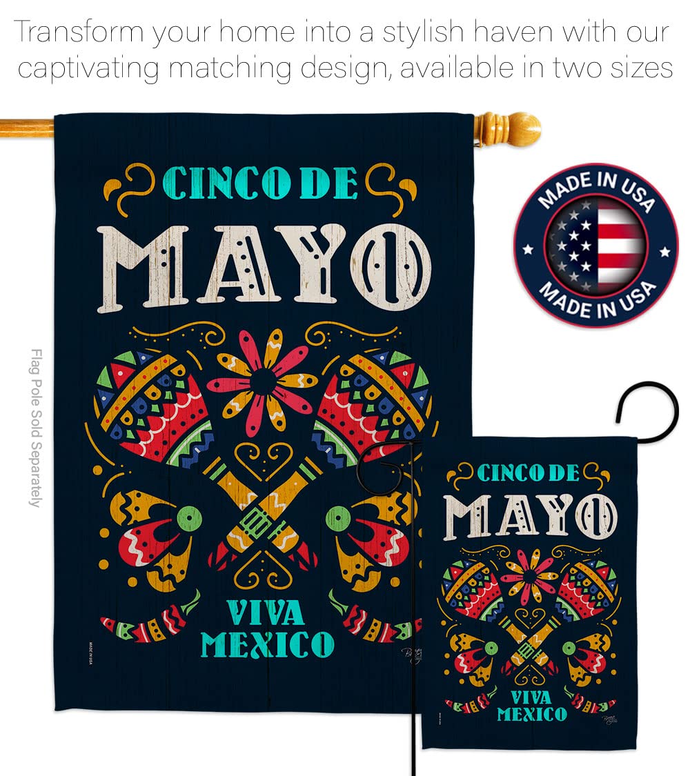 Viva Mexico Garden Flag Set - Cinco de Mayo Party Decor for Outdoor & Yard
